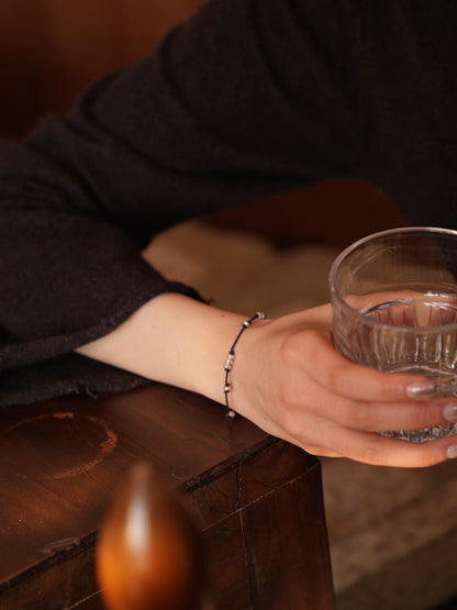Clusters of Stars Silver Beads Braided Bracelet - Lumivault