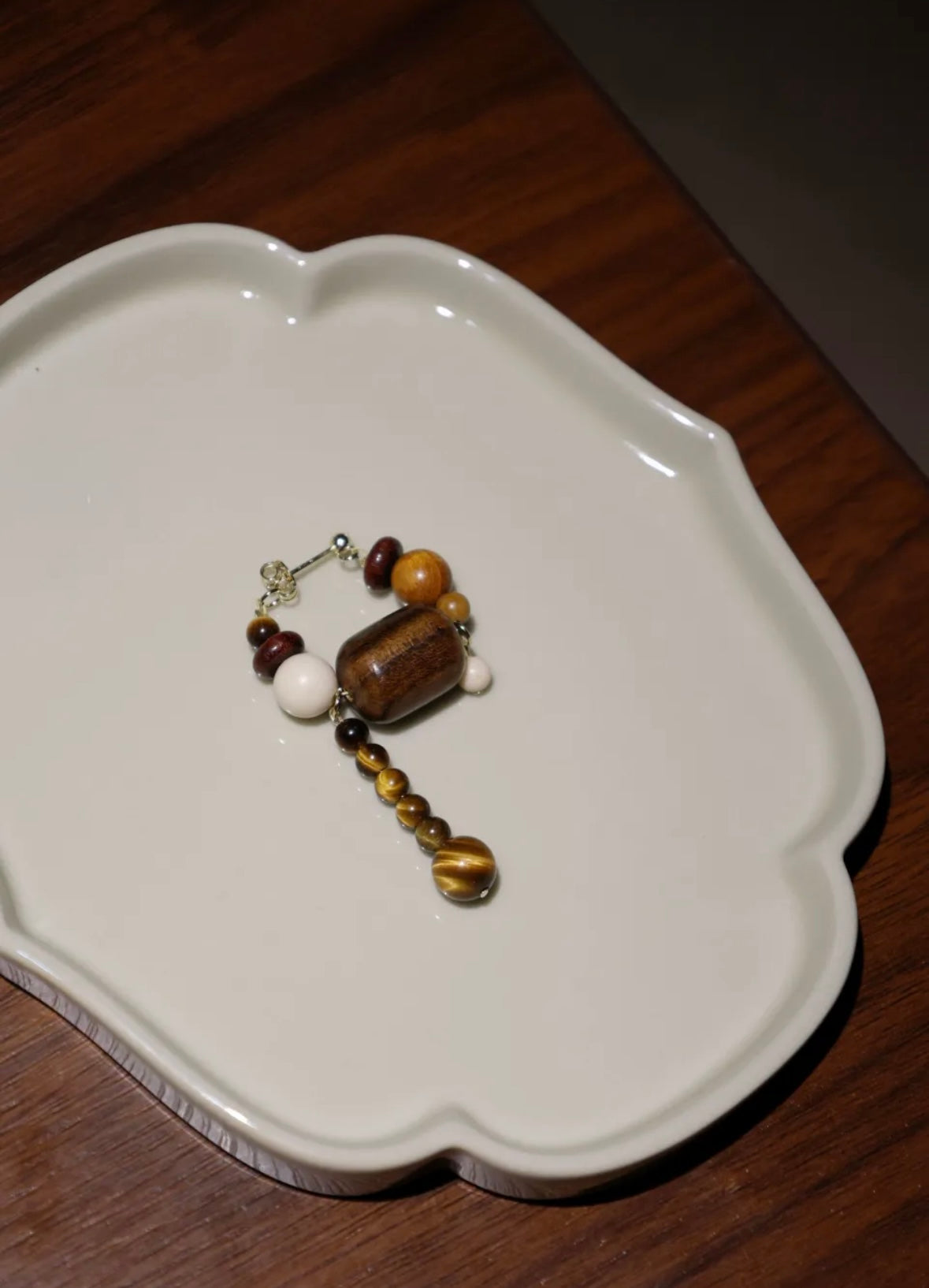 Coffee Sandalwood Beaded Earrings