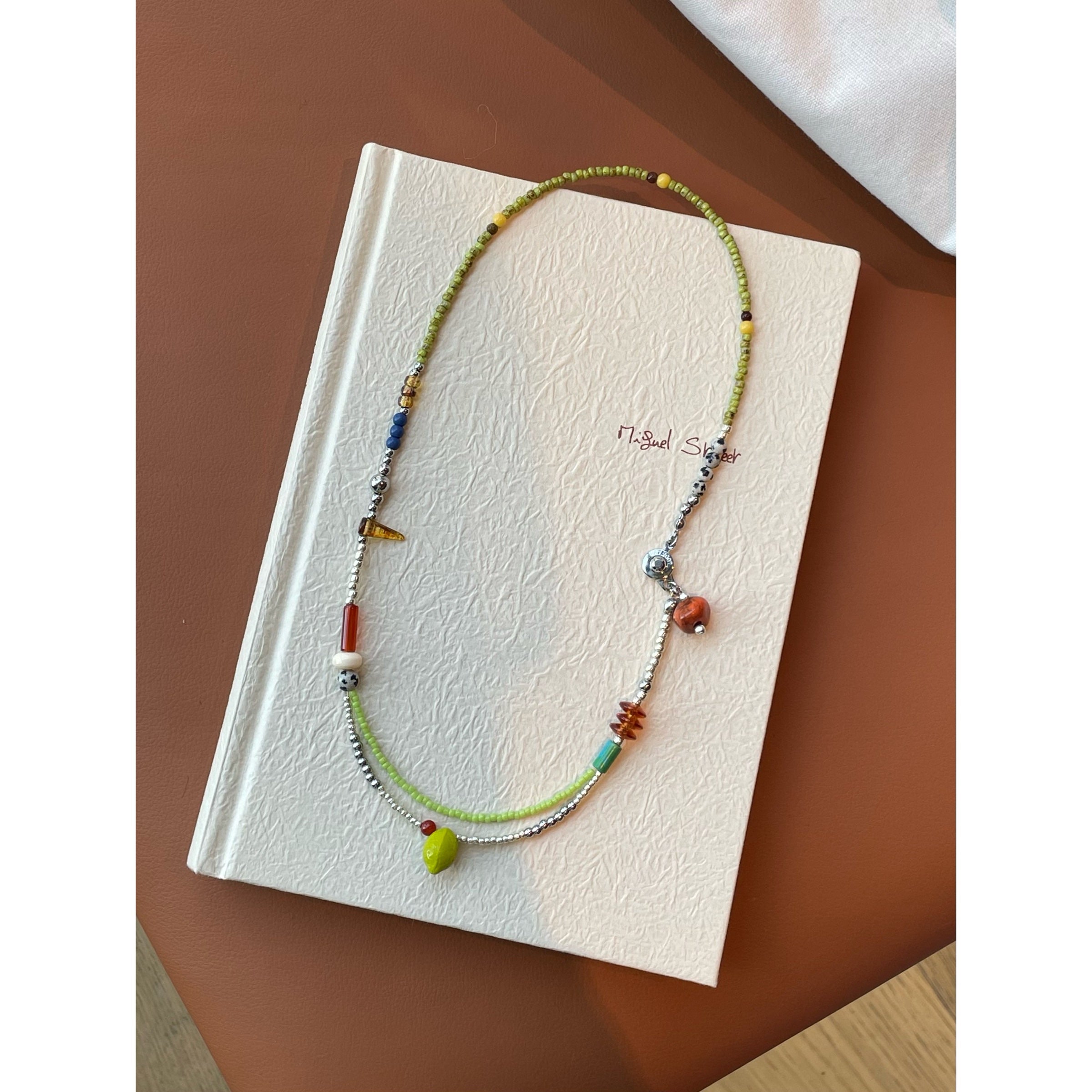 Colorful Snap Design Beaded Necklace,Lumivault.