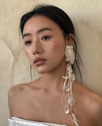 Conch Sound Shell Tassel Bridal Earrings