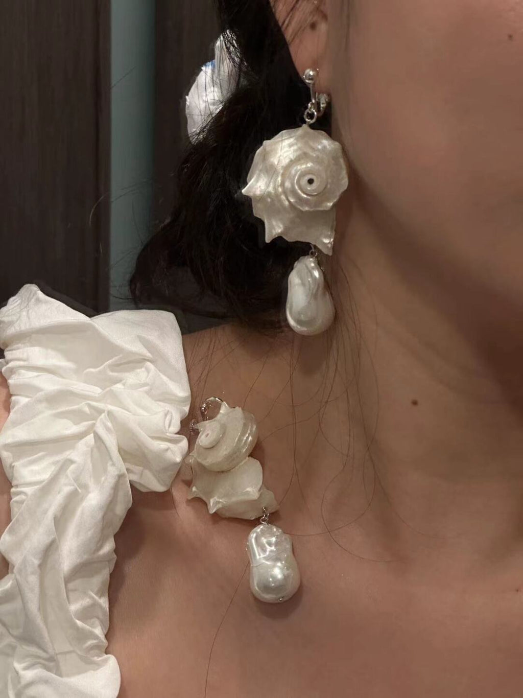 Conch Tear Earrings,Lumivault.