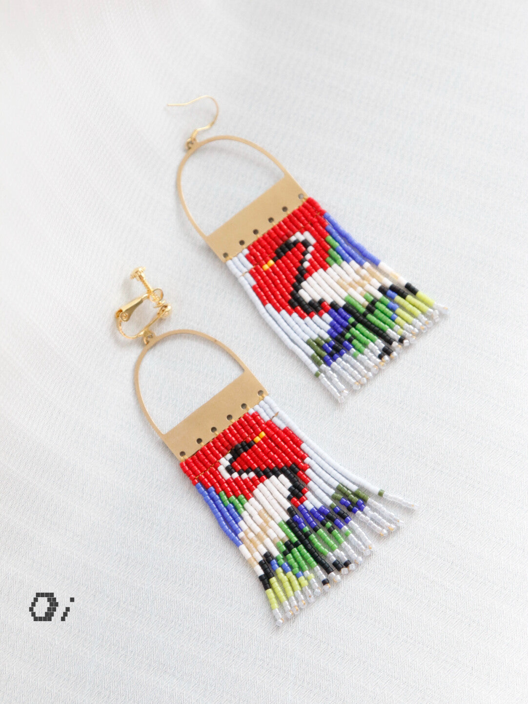 Crane Pattern MIYUKI Beaded Earrings,Lumivault.