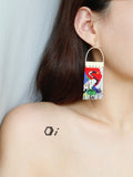 Crane Pattern MIYUKI Beaded Earrings,Lumivault.