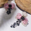 Crocheted Orchid Earrings,Pink,Lumivault.