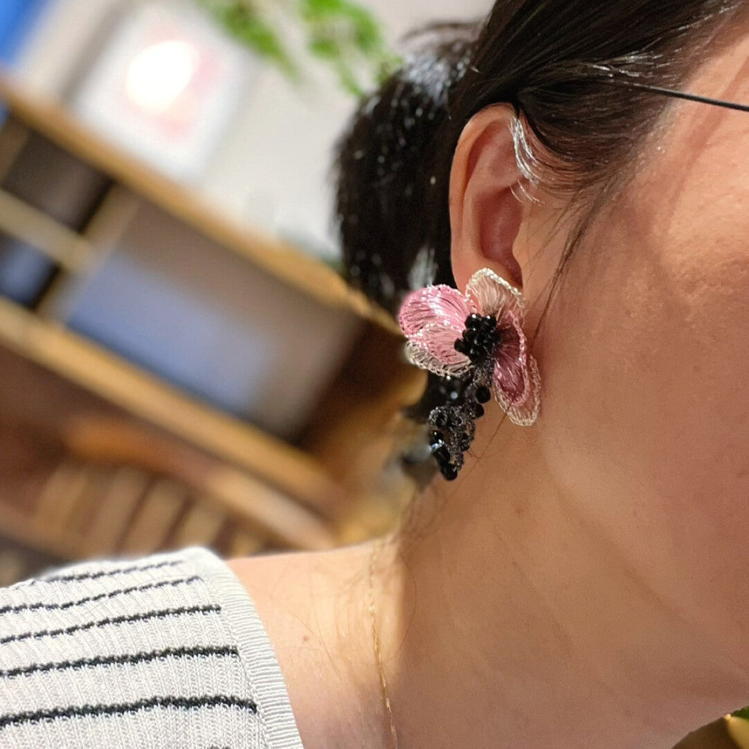 Crocheted Orchid Earrings,Lumivault.