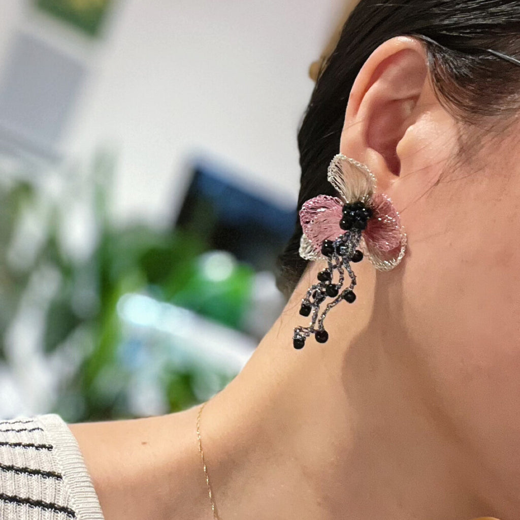 Crocheted Orchid Earrings,Lumivault.