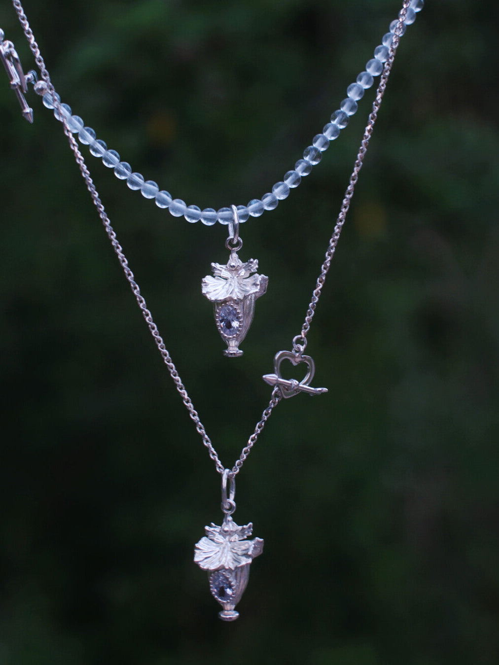Oncidium Perfume Bottle Silver Necklace,Lumivault.