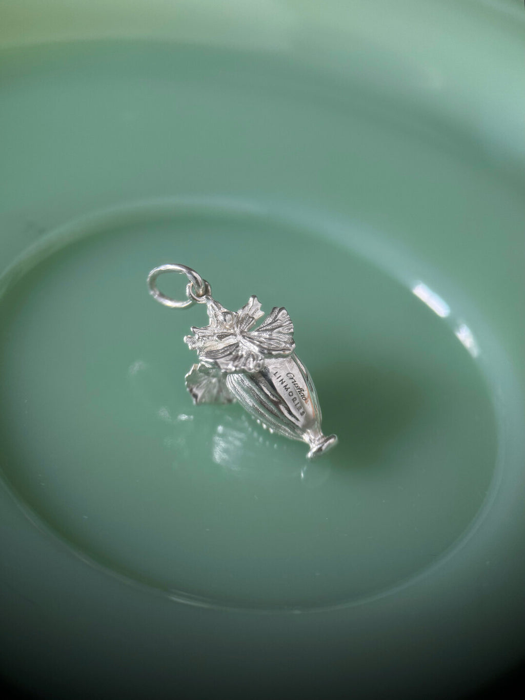 Oncidium Perfume Bottle Silver Necklace,Lumivault.