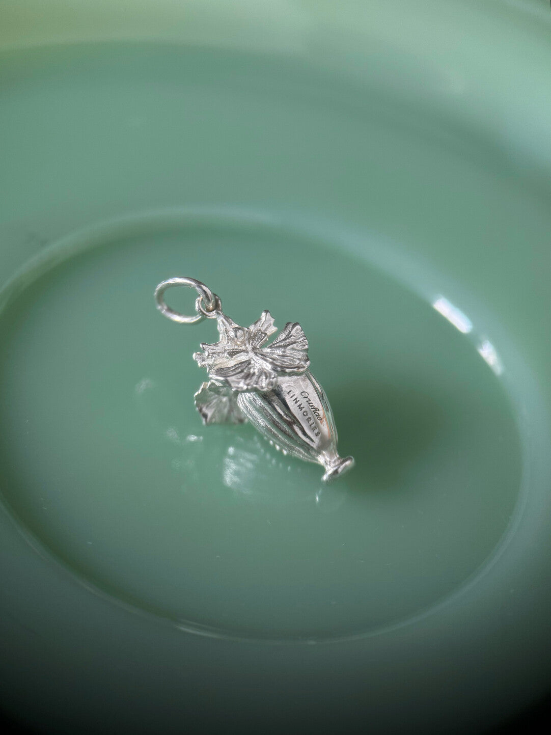 Oncidium Perfume Bottle Silver Necklace,Lumivault.