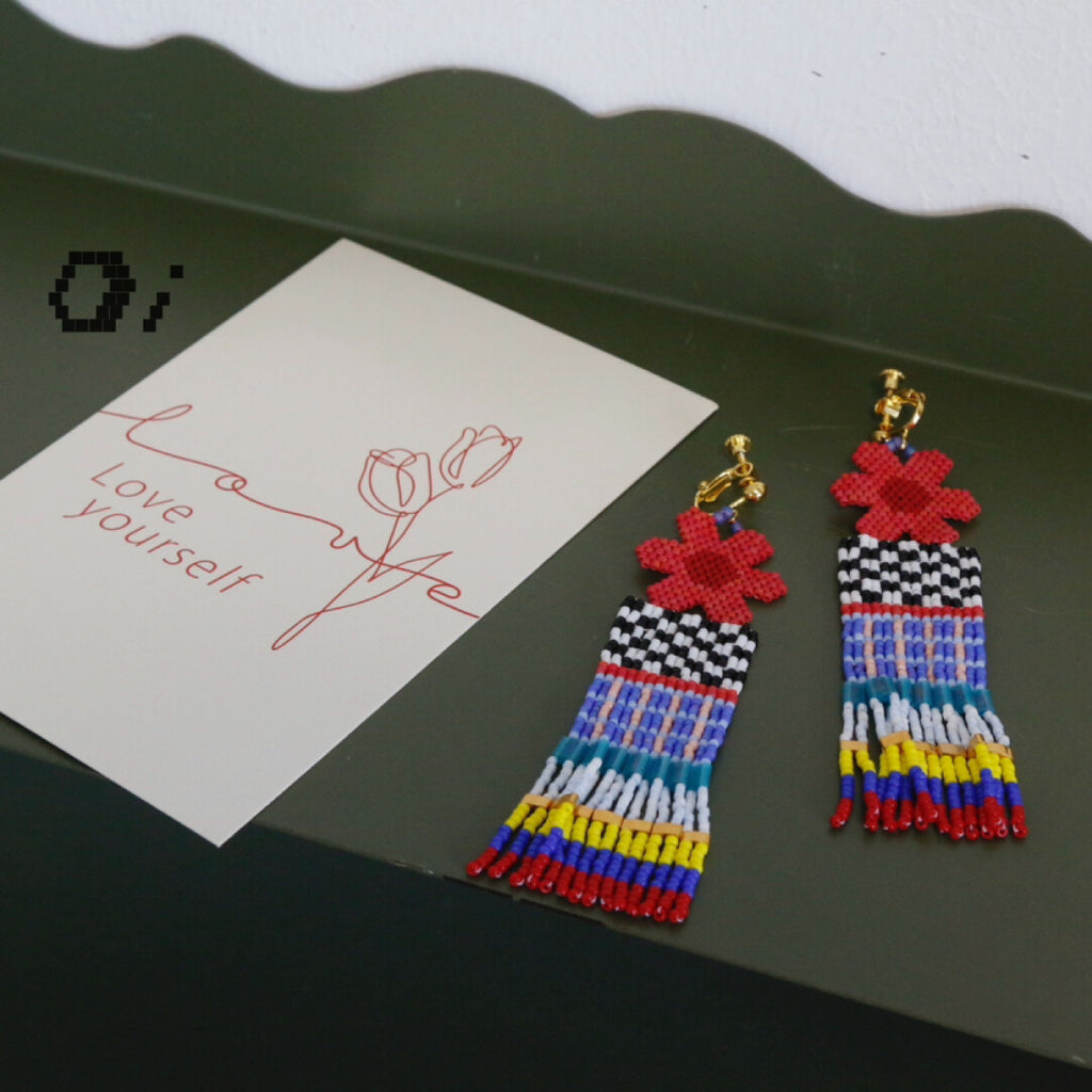 Daydream MIYUKI Beaded Earrings,Studs / B,Lumivault.