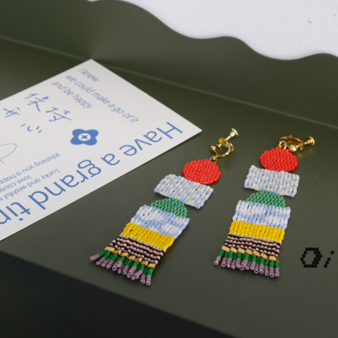 Daydream MIYUKI Beaded Earrings,Studs / C,Lumivault.