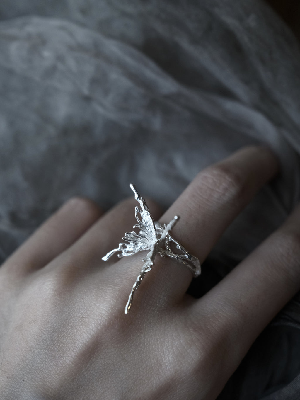 Dead Leaf Butterfly Open Ring,Lumivault.