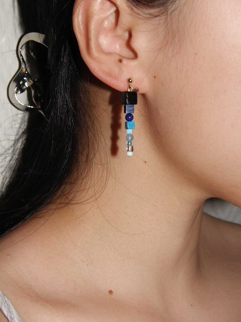 Deep Ocean Ombre Beaded Earrings,Lumivault.