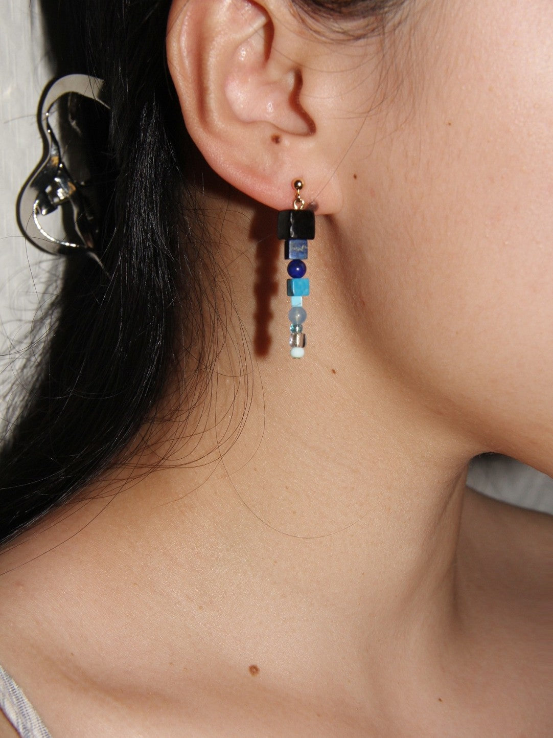 Deep Ocean Ombre Beaded Earrings,Lumivault.
