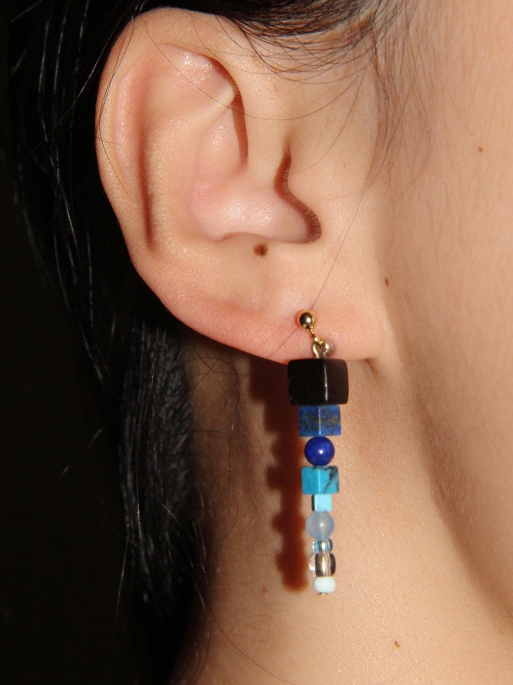 Deep Ocean Ombre Beaded Earrings,Lumivault.