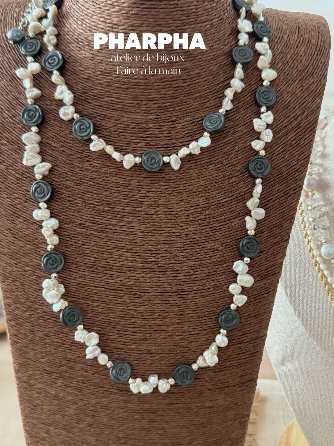 Pharpha Dried Rose Baroque Petal Pearl Necklace,Lumivault.