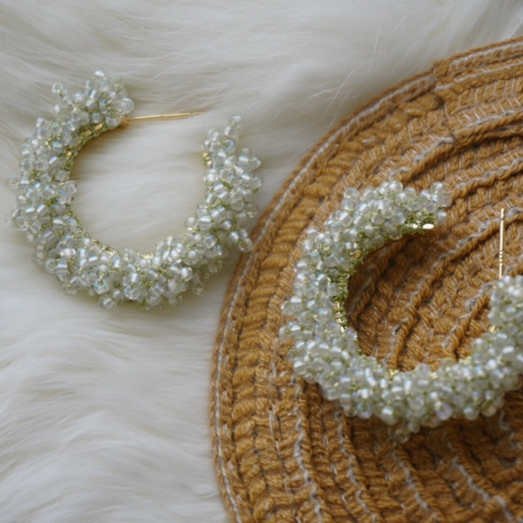 Early Spring MIYUKI Beaded Jewelry,Early Spring Big C Circles / Studs,Lumivault.