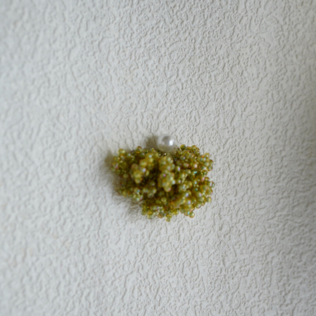 Early Spring MIYUKI Beaded Jewelry,Mugwort Green Short / Studs,Lumivault.