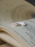Embossed Iris Bean Open Ring,Lumivault.
