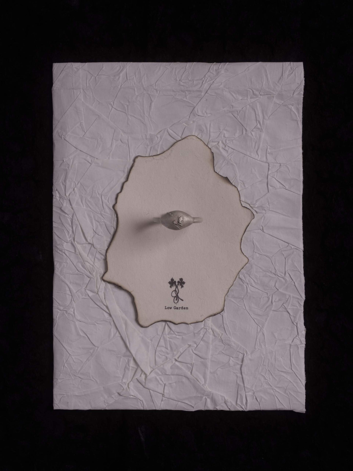 Embossed Iris Bean Open Ring