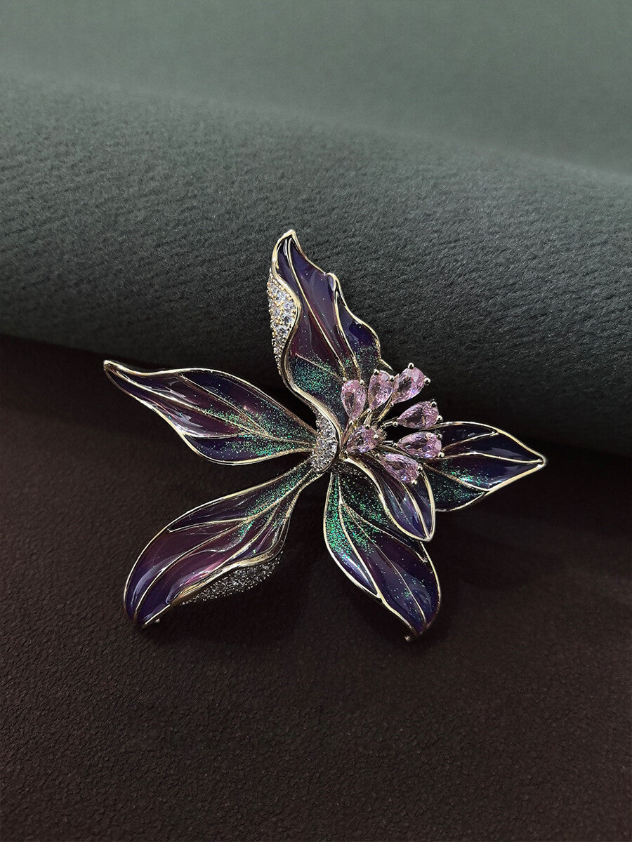 Enamel Iris Brooch,Lumivault.