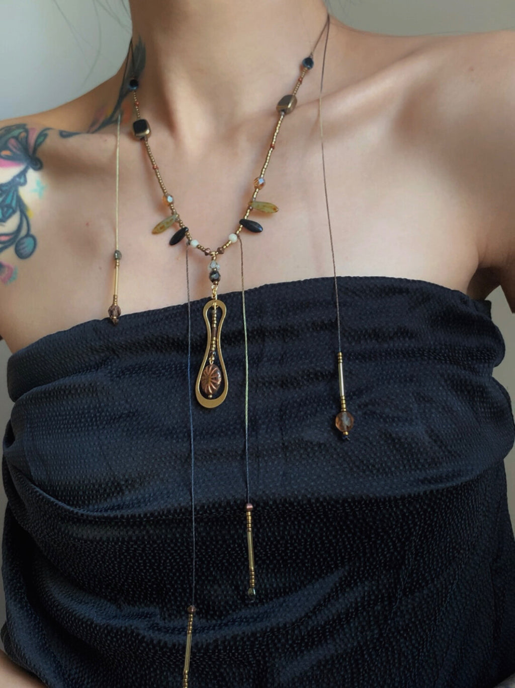 Euterpe Czech Beaded  Necklace,Lumivault.