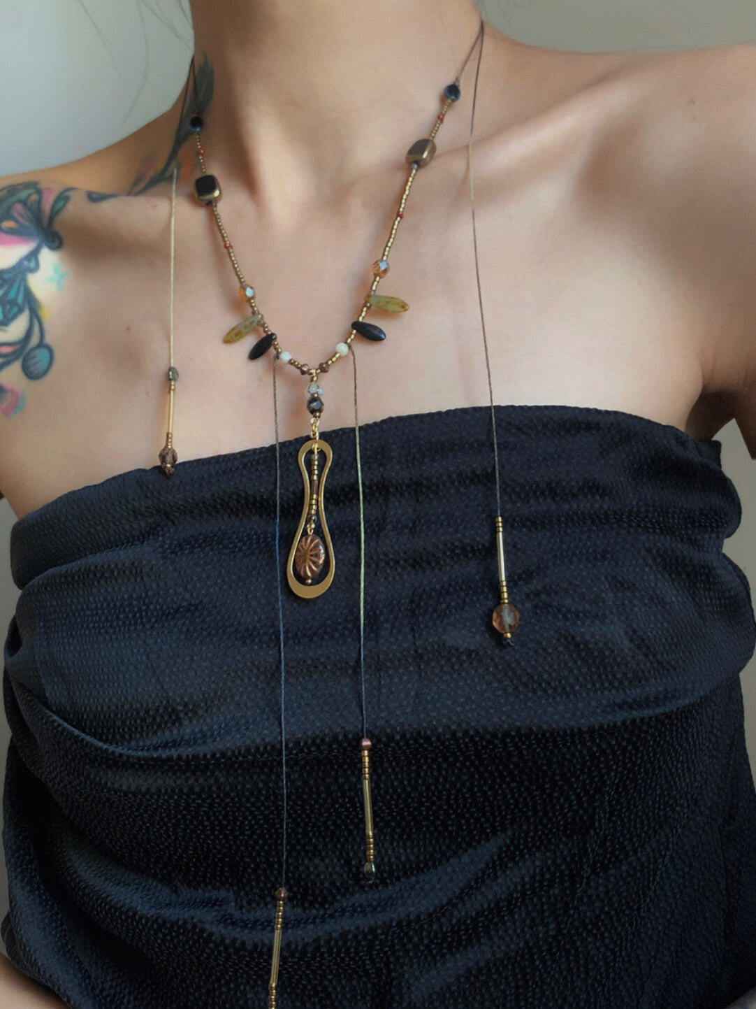 Euterpe Czech Beaded  Necklace,Lumivault.