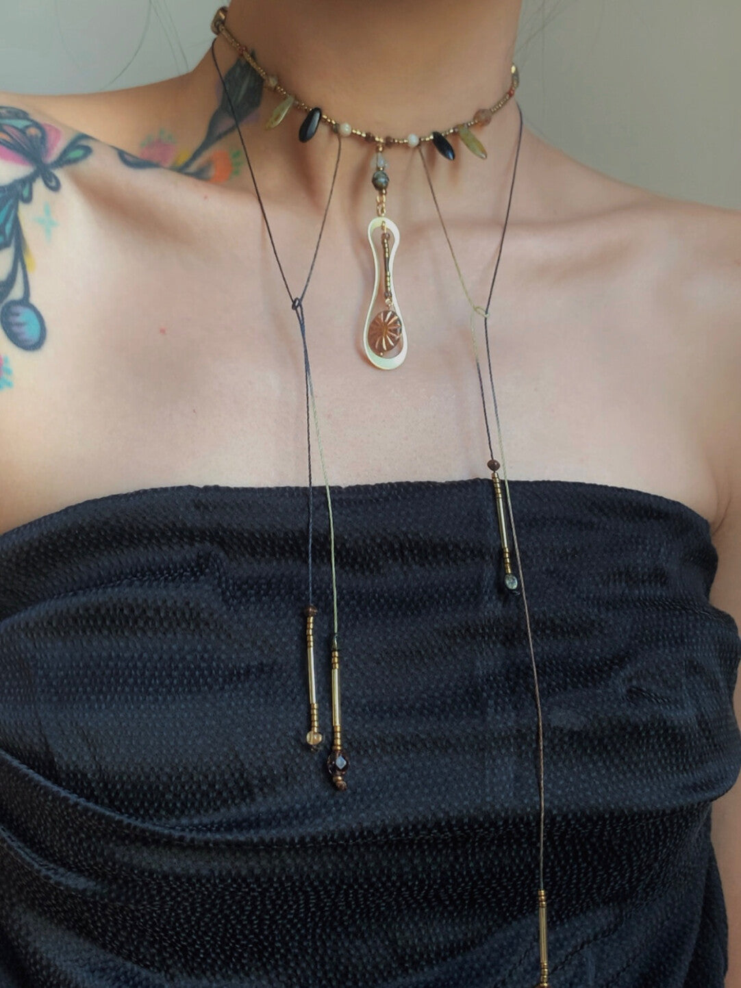 Euterpe Czech Beaded  Necklace,Lumivault.