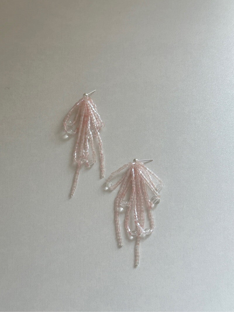Fairy Beads Tassel Earrings,Sakura / Studs,Lumivault.