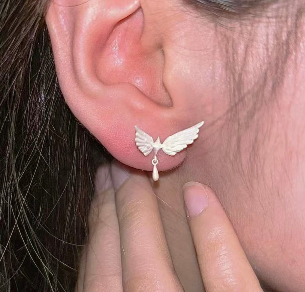 Falling Star Silver Earring,Lumivault.