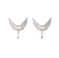 Falling Star Silver Earring,Silver White / Single Ear Stud,Lumivault.