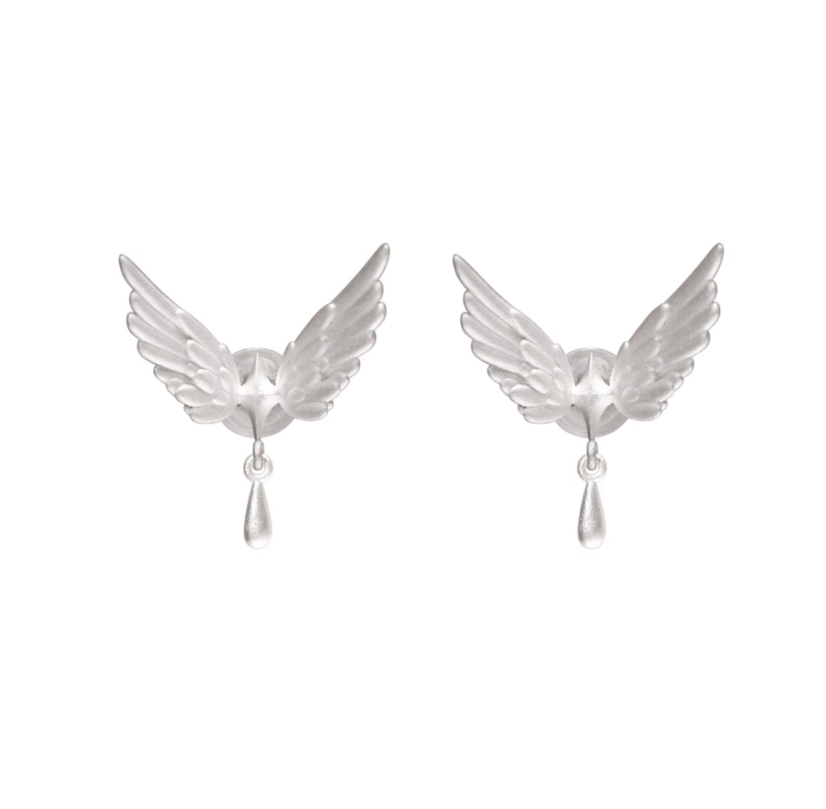 Falling Star Silver Earring,Silver White / Single Ear Stud,Lumivault.