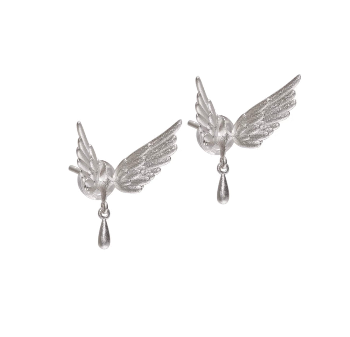 Falling Star Silver Earring,White Gold (Not easily oxidized) / Single Ear Stud,Lumivault.