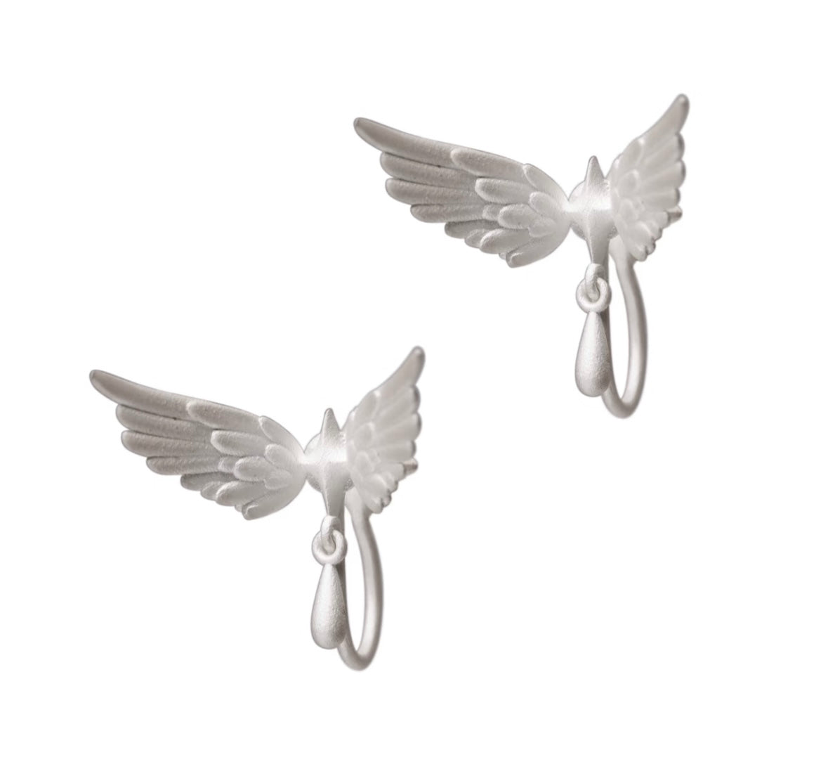 Falling Star Silver Earring,Silver White / Single Ear Clip,Lumivault.