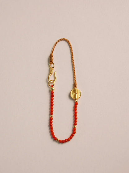 Fireworks Stars South Red Agate Beaded Bracelet - Lumivault