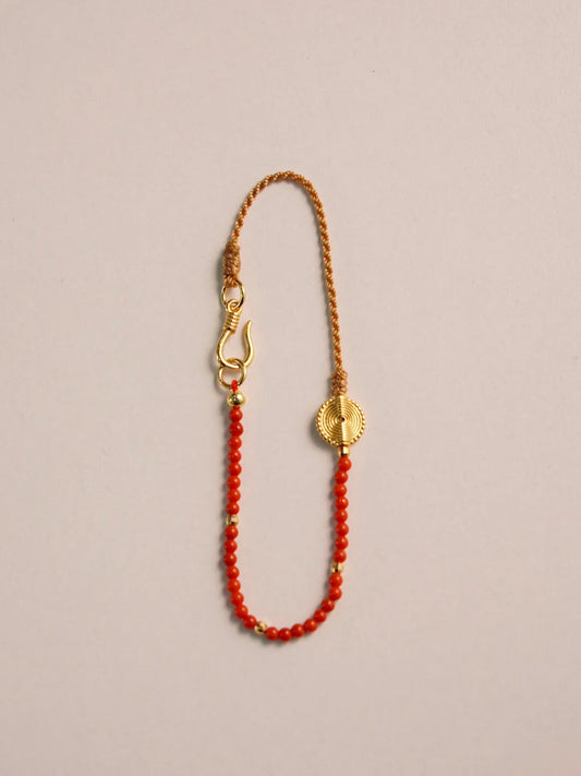 Fireworks Stars South Red Agate Beaded Bracelet - Lumivault