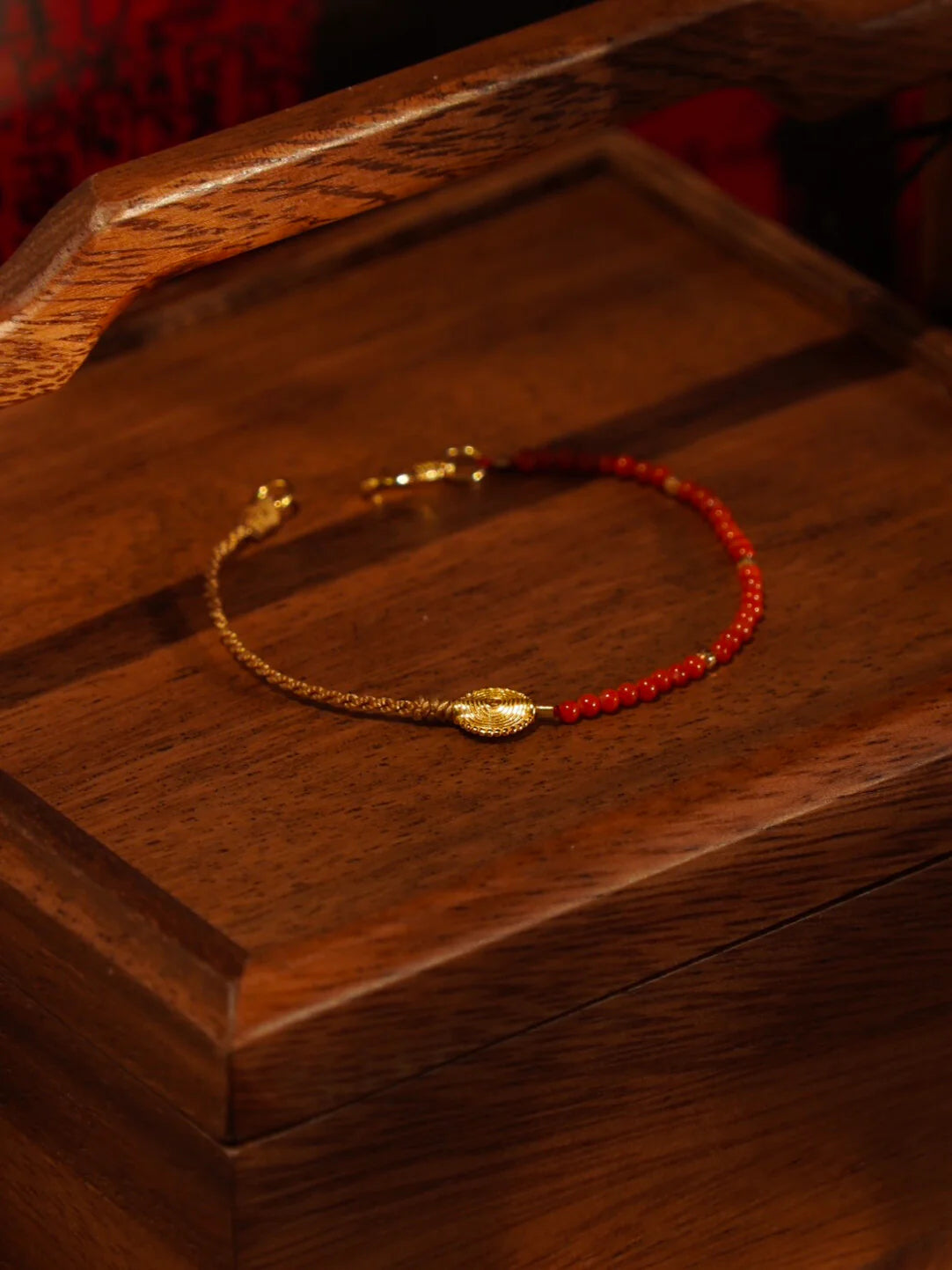 Fireworks Stars South Red Agate Beaded Bracelet,Lumivault.