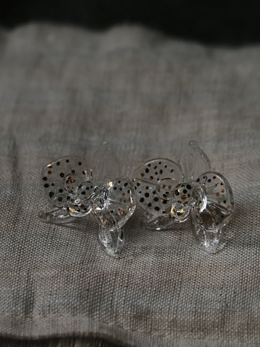 Flamework Glass Orchid Earrings