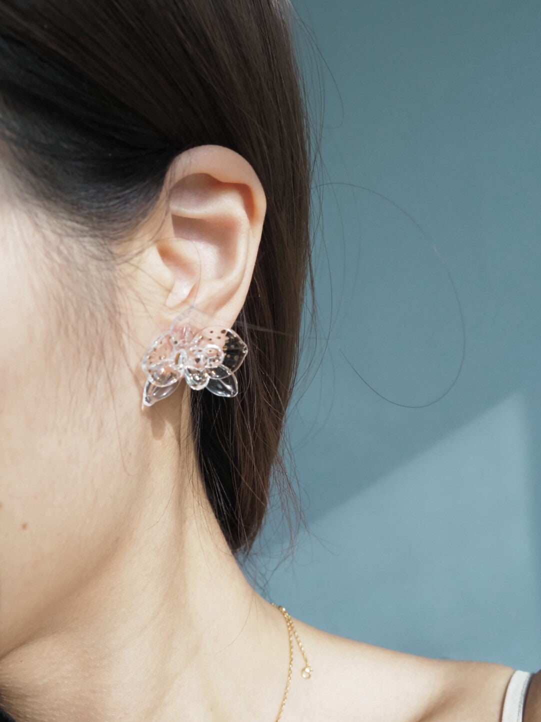 Flamework Glass Orchid Earrings