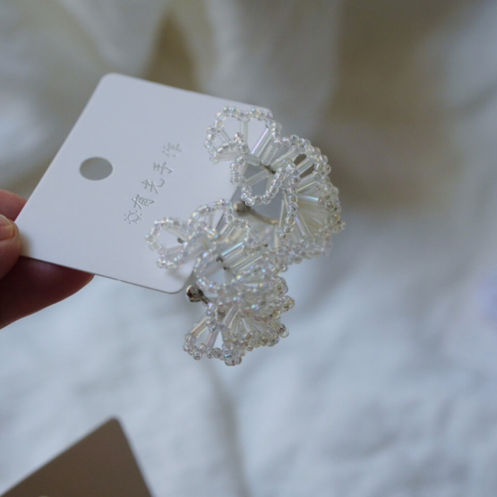 Flower Crochet MIYUKI Beaded Earrings,Lumivault.