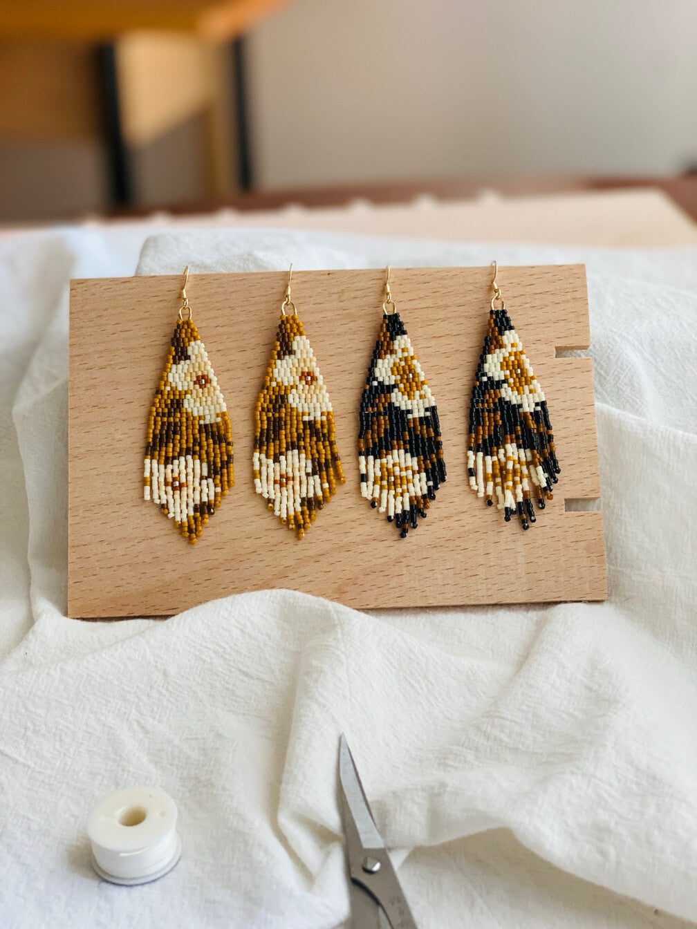 Flower MIYUKI Beaded Earrings,Lumivault.