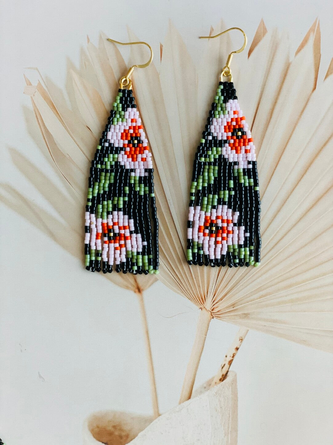 Flower MIYUKI Beaded Earrings,Lumivault.