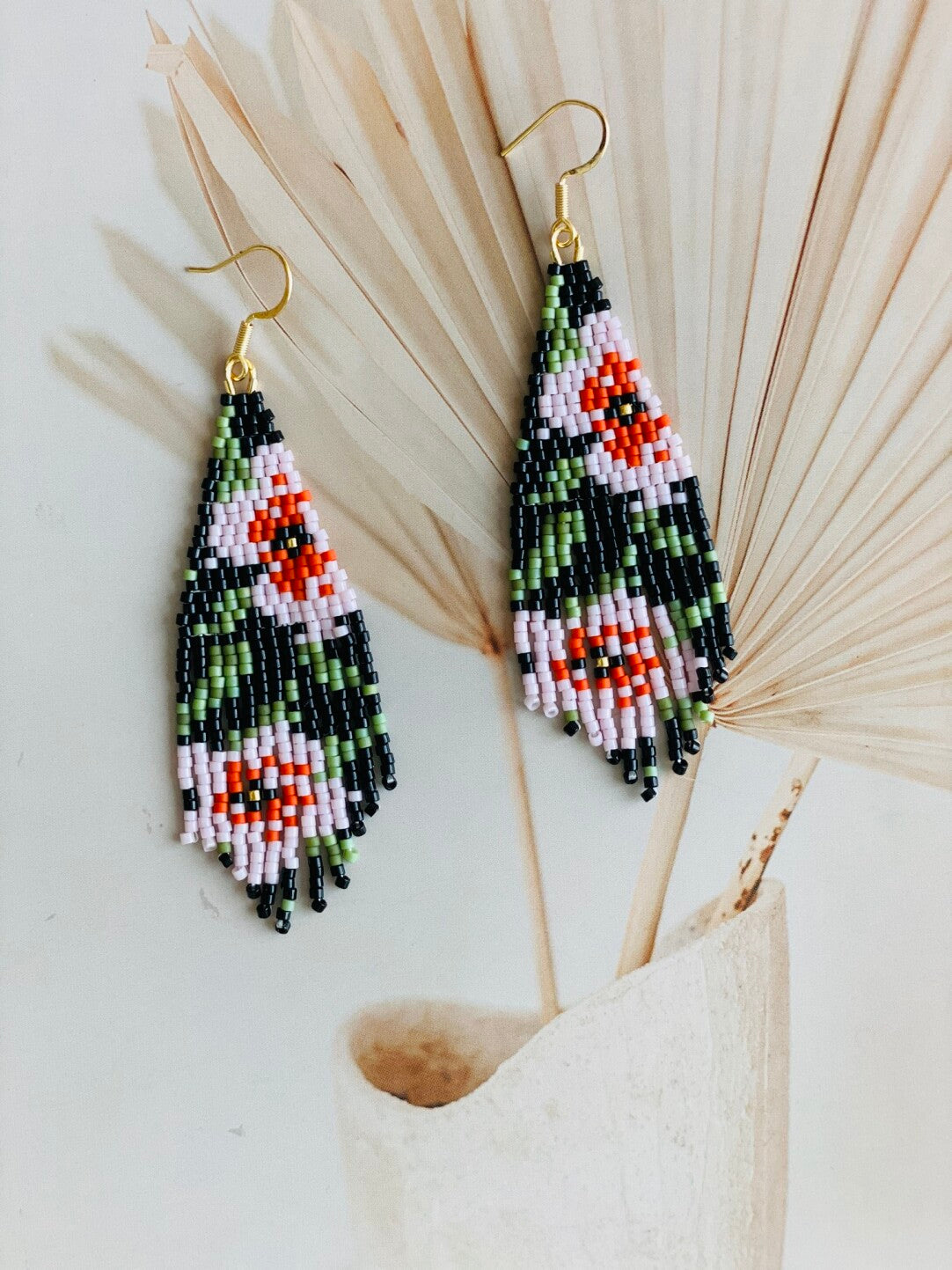 Flower MIYUKI Beaded Earrings,Lumivault.