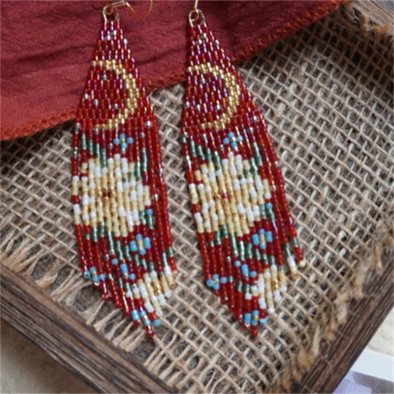 Flower Moonlight MIYUKI Beaded Earrings,Lumivault.