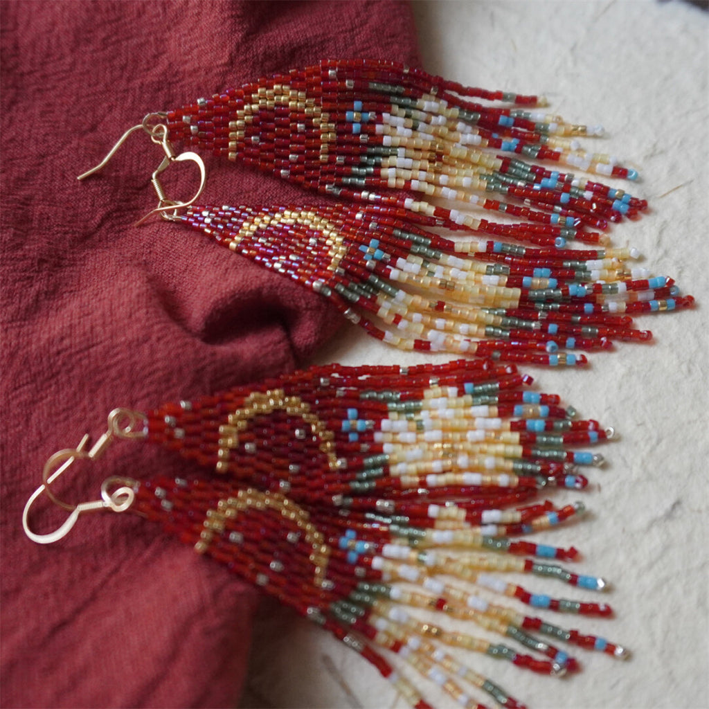 Flower Moonlight MIYUKI Beaded Earrings,Lumivault.