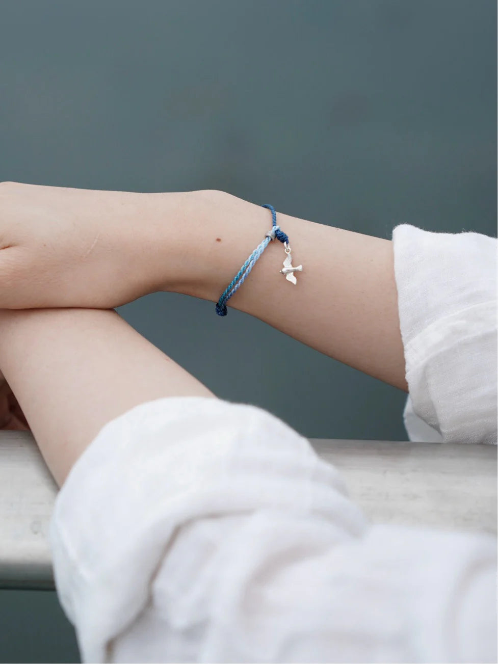 Flying Bird Silver Braided Bracelet,Lumivault.