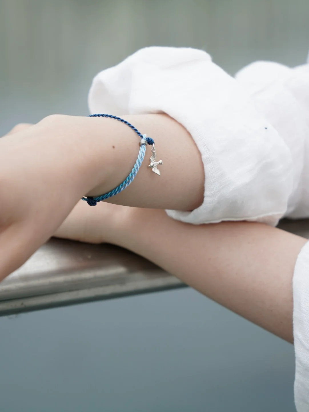 Flying Bird Silver Braided Bracelet,Lumivault.