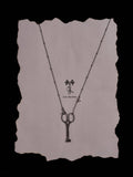 Four-Leaf Clover Scissors Obsidian Pearl Necklace,Lumivault.