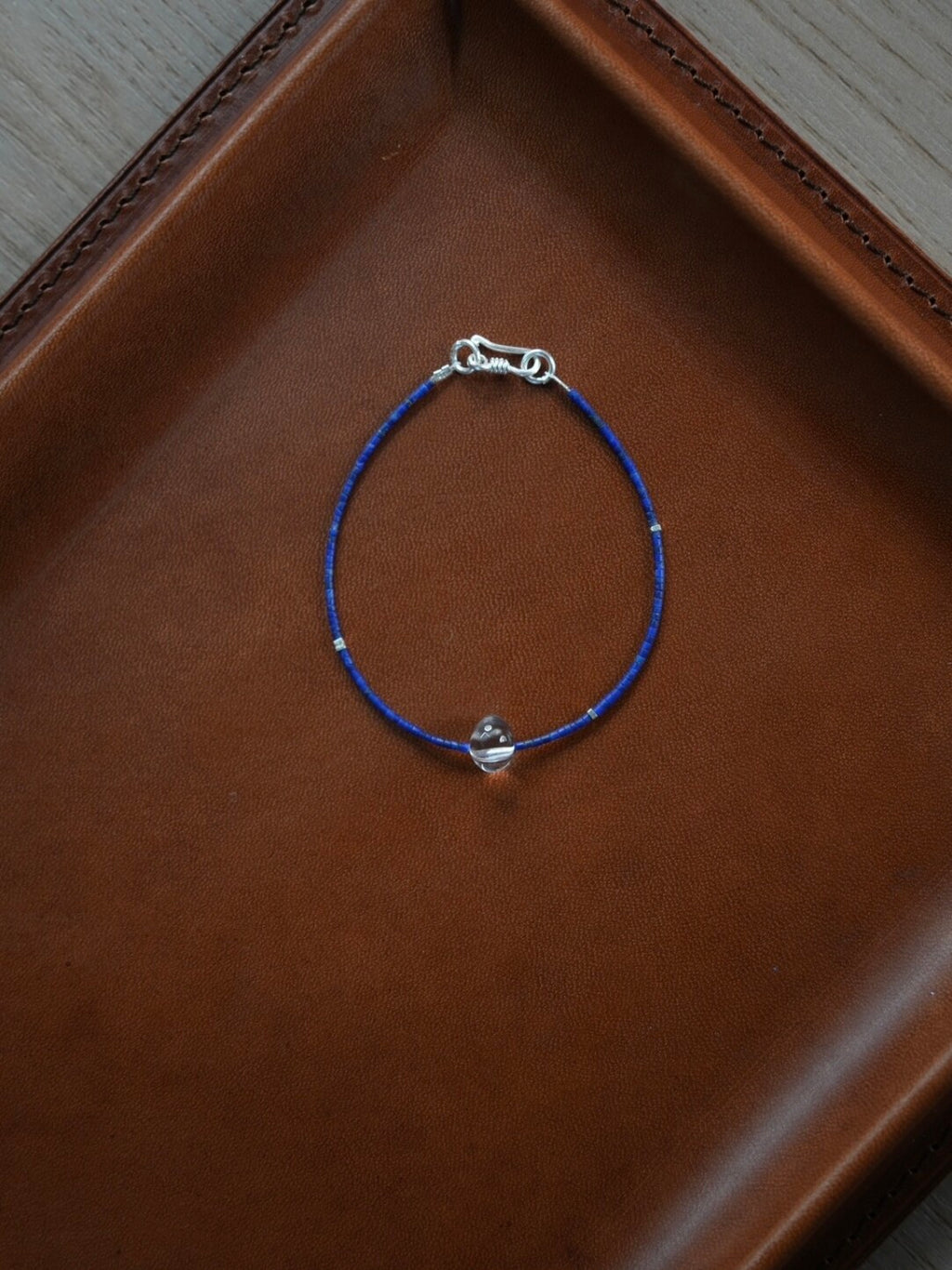 Freesia Lapis Lazuli Beaded Bracelet,White Dew / 14cm,Lumivault.