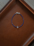 Freesia Lapis Lazuli Beaded Bracelet,White Dew / 14cm,Lumivault.
